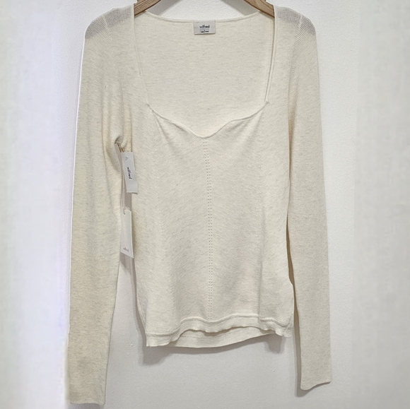 🇨🇦 Aritzia Wilfred Heather Birch Tuscany Long Sleeve Knit Top - Picture 4 of 16